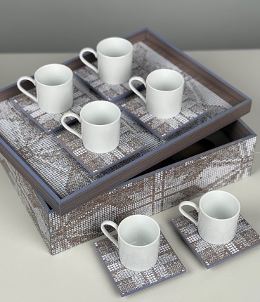 TURKISH COFFEE SET OF 6 - GRAY 